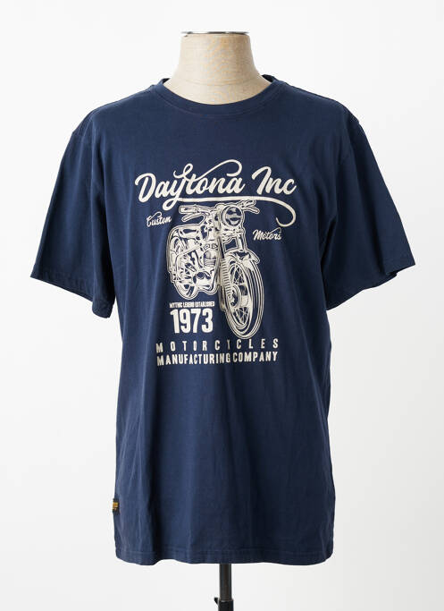 T-shirt stretch manches courtes bleu DAYTONA homme