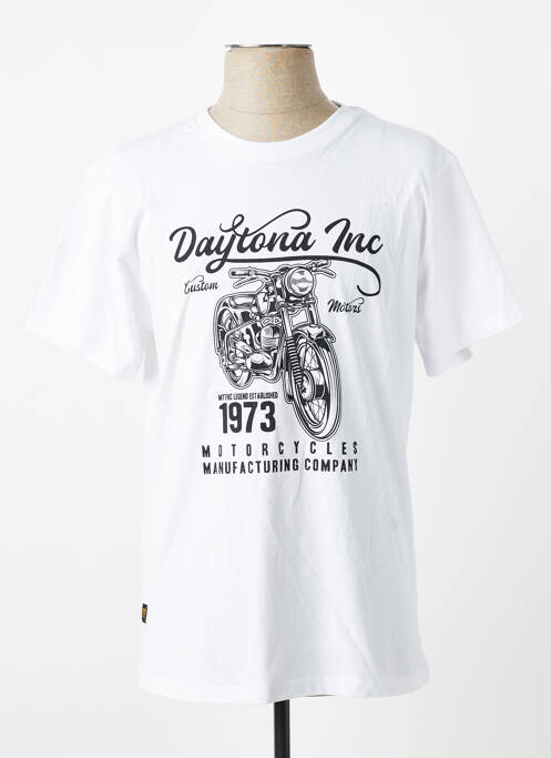 T-shirt stretch manches courtes blanc DAYTONA homme