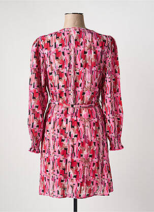 Robe courte coupe évasée manches longues rose ARTLOVE femme