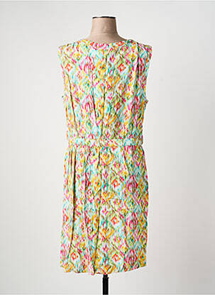 Robe mi-longue coupe fluide sans manche jaune ICHI femme