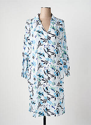 Robe mi-longue coupe fluide manches longues blanc HUBLOT femme