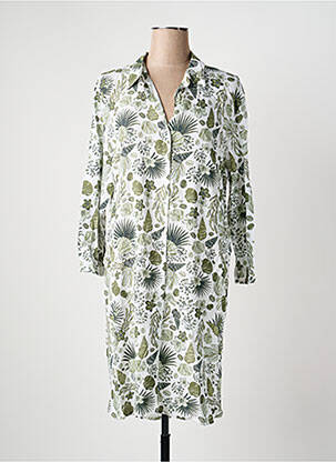 Robe mi-longue coupe fluide manches longues vert HUBLOT femme