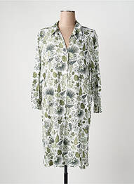 Robe mi-longue coupe fluide manches longues vert HUBLOT femme