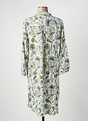 Robe mi-longue coupe fluide manches longues vert HUBLOT femme