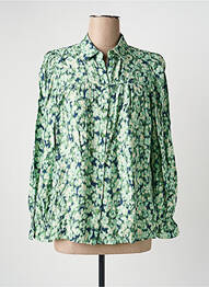Chemisier imprimé fantaisie manches longues vert ICHI femme