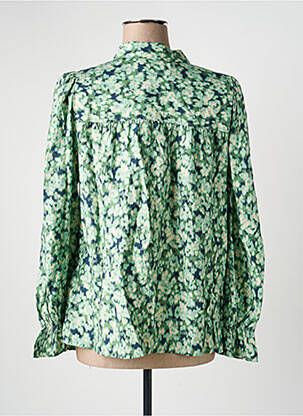Chemisier imprimé fantaisie manches longues vert ICHI femme