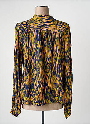 Chemisier imprimé fantaisie manches longues bleu ICHI femme
