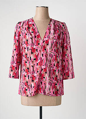 Blouse imprimé fantaisie manches 3/4 rose ARTLOVE femme