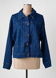 Veste casual coupe droite bleu ICHI femme