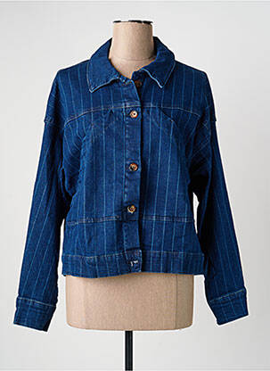 Veste casual coupe droite bleu ICHI femme