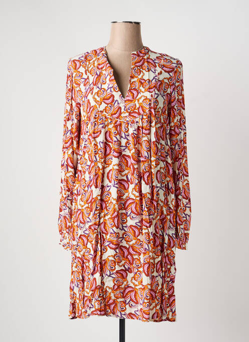 Robe courte manches longues manches longues orange ANGE femme
