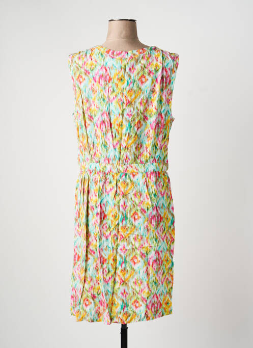 Robe mi-longue coupe fluide sans manche jaune ICHI femme