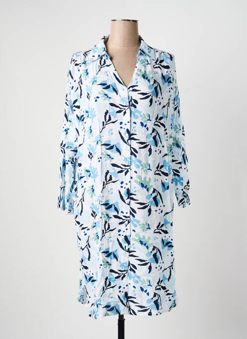 Robe mi-longue coupe fluide manches longues blanc HUBLOT femme