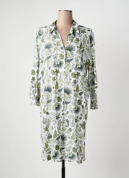 Robe mi-longue coupe fluide manches longues vert HUBLOT femme