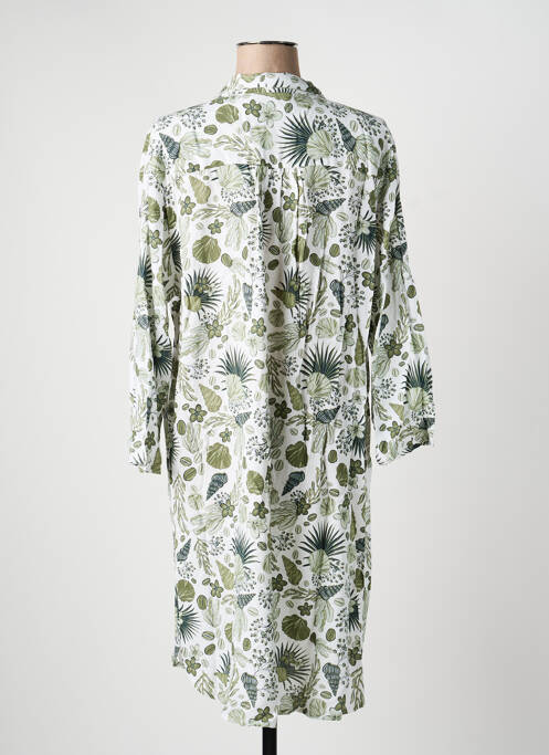 Robe mi-longue coupe fluide manches longues vert HUBLOT femme