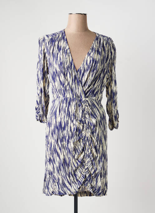 Robe courte manches longues manches longues bleu ANGE femme