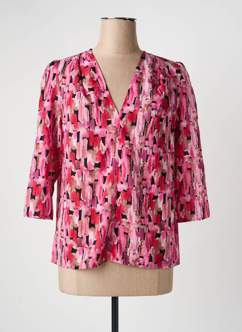 Blouse imprimé fantaisie manches 3/4 rose ARTLOVE femme