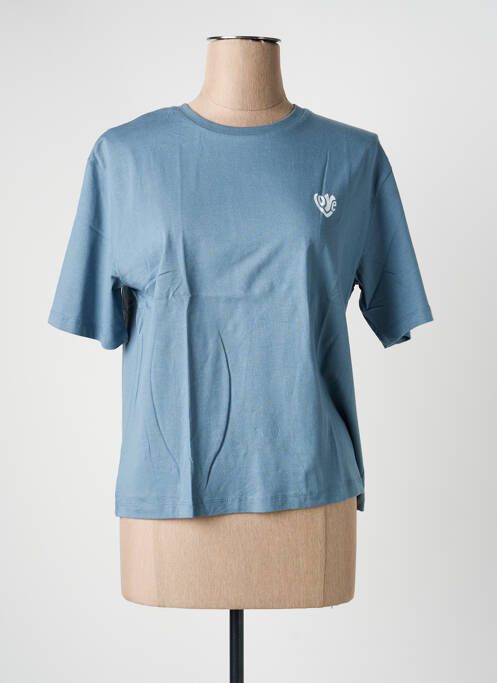 T-shirt coupe droite manches courtes bleu ICHI femme