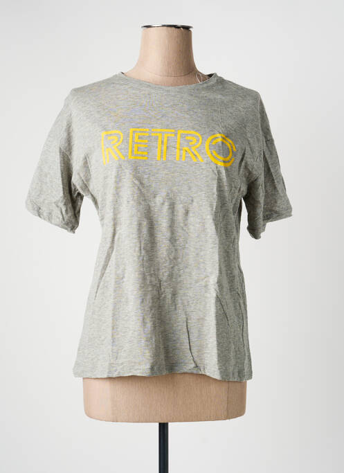 T-shirt coupe droite manches courtes gris IN APRIL 1986 femme