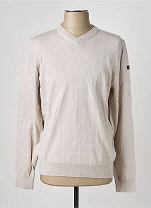 Pull col v manches longues beige DAYTONA homme