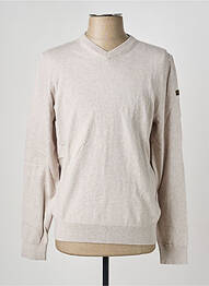Pull col v manches longues beige DAYTONA homme