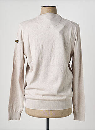 Pull col v manches longues beige DAYTONA homme