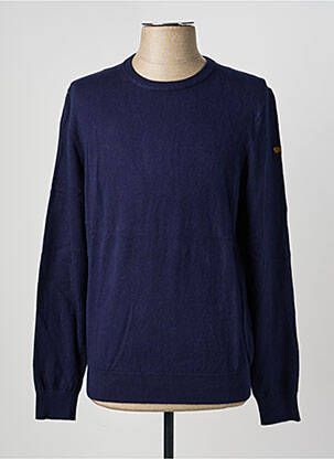 Pull col v manches longues bleu DAYTONA homme