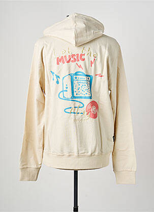Sweat-shirt à capuche tissage jersey manches longues beige DAYTONA homme