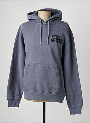 Sweat-shirt à capuche poches manches longues bleu DAYTONA homme
