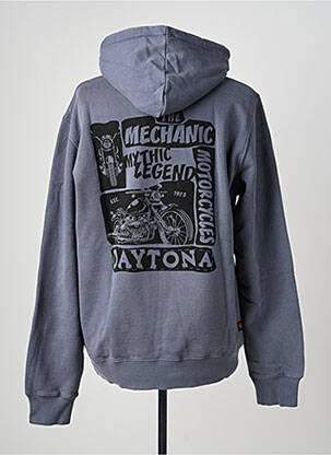 Sweat-shirt à capuche poches manches longues bleu DAYTONA homme