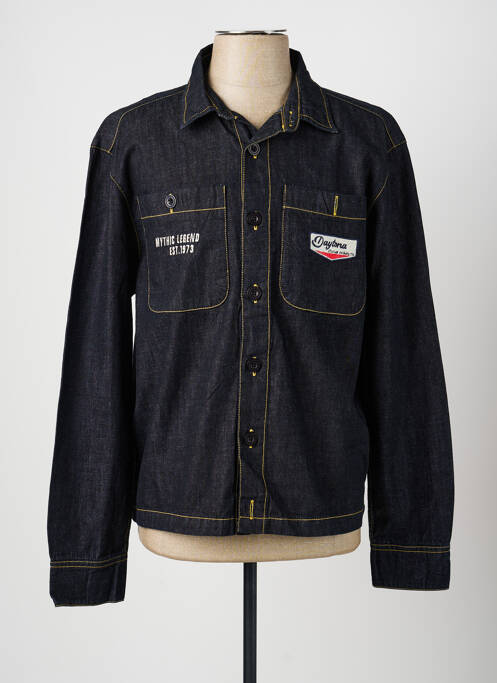 Chemise manches longues coupe droite noir DAYTONA homme