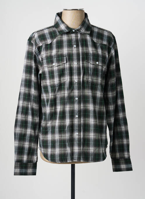 Chemise manches longues poignets boutonnés vert DAYTONA homme