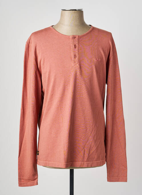 T-shirt stretch manches longues rose DAYTONA homme