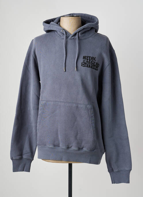 Sweat-shirt à capuche poches manches longues bleu DAYTONA homme