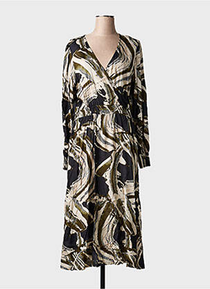 Robe longue manches longues manches longues noir KAFFE femme