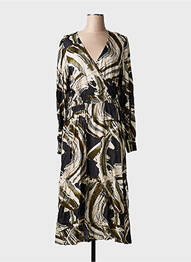 Robe longue manches longues manches longues noir KAFFE femme