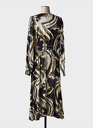 Robe longue manches longues manches longues noir KAFFE femme