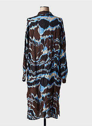 Robe mi-longue coupe fluide manches longues marron KAFFE femme