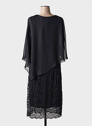 Robe mi-longue coupe fluide manches 3/4 noir ULLA POPKEN femme