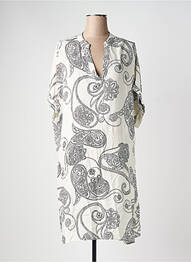 Robe mi-longue coupe fluide manches courtes beige FRANSA femme