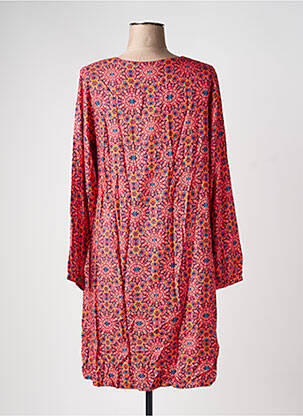 Robe mi-longue imprimé fantaisie manches longues rose LA FIANCÉE femme