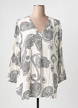 Blouse manches 3/4 manches 3/4 beige FRANSA femme