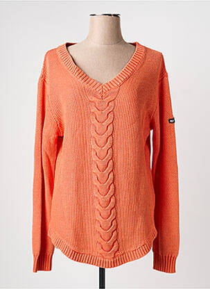 Pull coupe cintrée manches longues orange HUBLOT femme