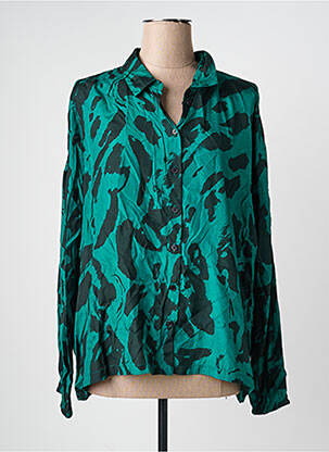 Chemisier coupe fluide manches longues vert KAFFE femme