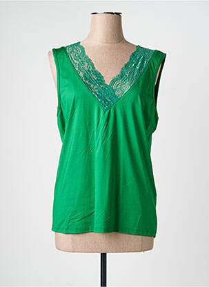 Top tissage jersey sans manche vert TRAMONTANA femme