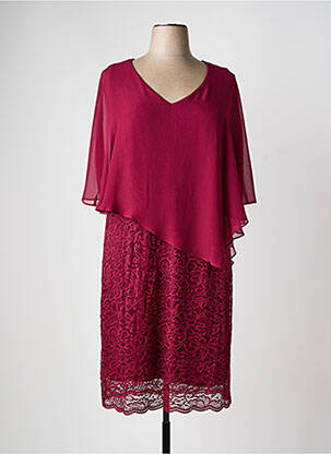 Robe mi-longue coupe fluide manches 3/4 rouge ULLA POPKEN femme