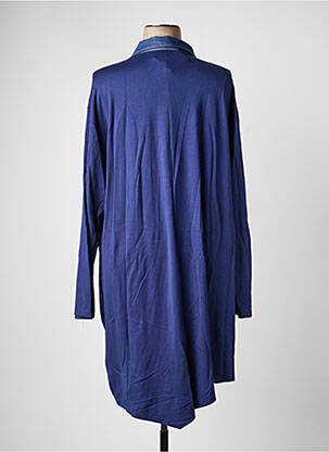 Robe mi-longue manches longues manches longues bleu POMME ROUGE femme