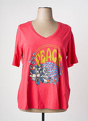 T-shirt col v manches courtes rouge ULLA POPKEN femme
