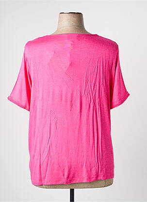 T-shirt coupe droite manches courtes rose LEO & UGO femme