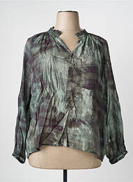 Blouse légère et transparente manches longues vert FRANSA femme